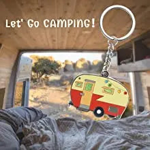 Llavero Camper, regalos de Camping, amantes del campamento, joyería de vacaciones.