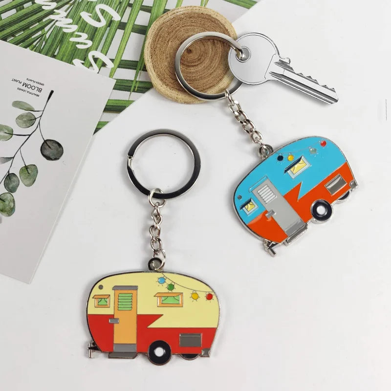 Llavero Camper, regalos de Camping, amantes del campamento, joyería de vacaciones.