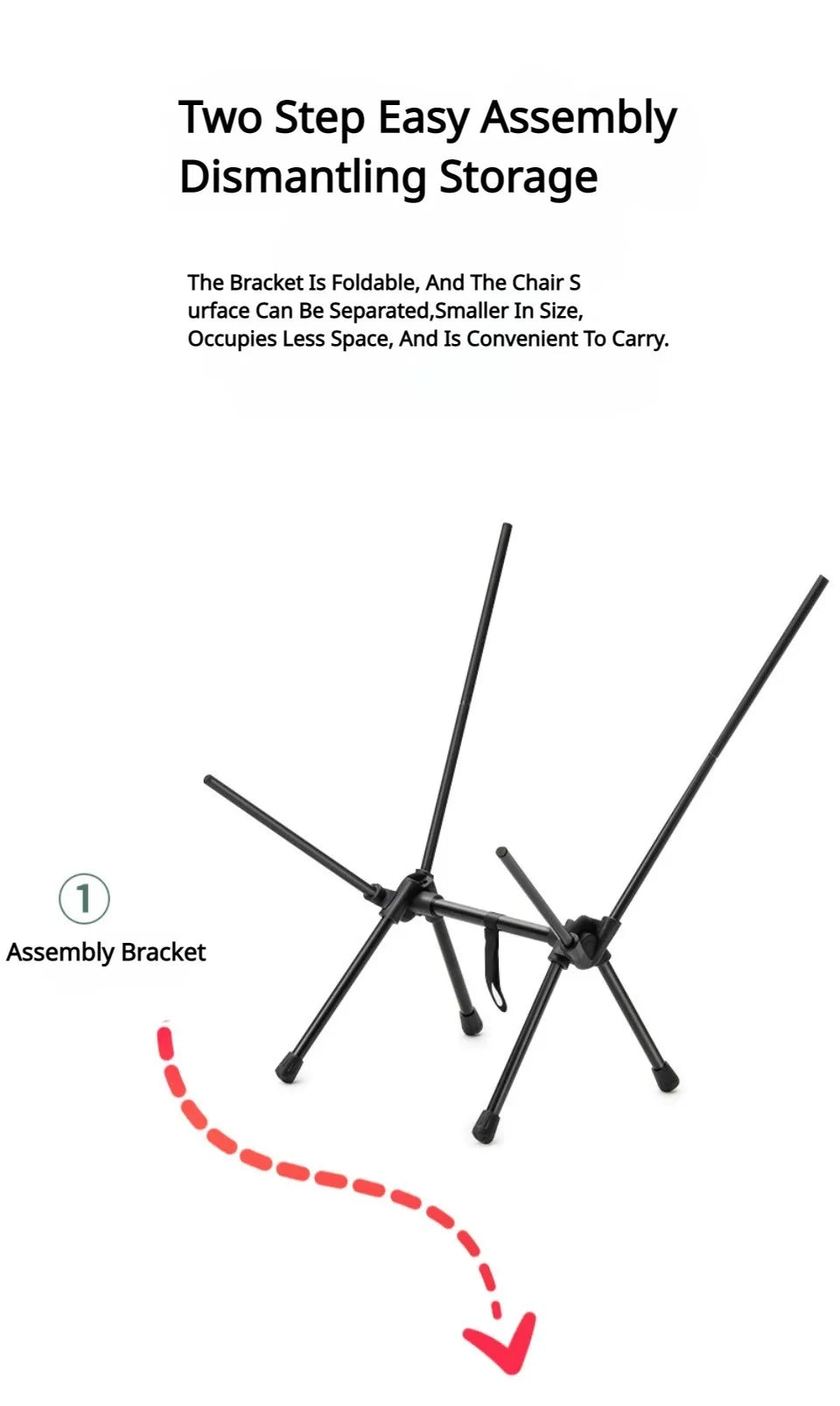 Silla plegable portátil para acampar al aire libre, rodamiento de tubería de acero grueso, 100KG