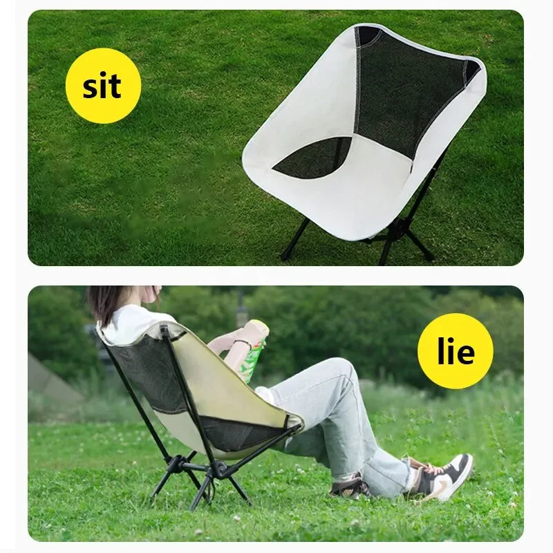 Silla plegable portátil para acampar al aire libre, rodamiento de tubería de acero grueso, 100KG