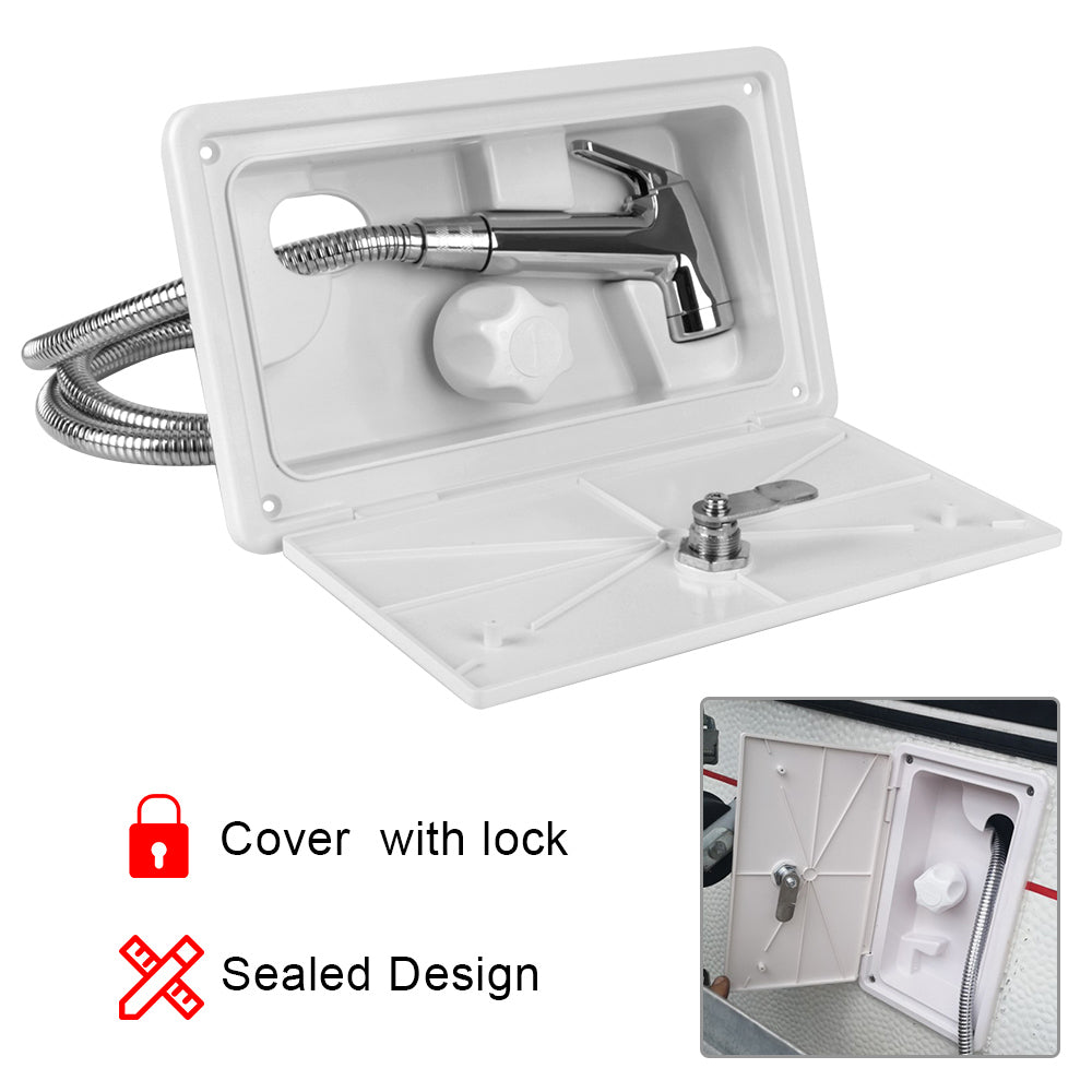 Ducha Exterior para RV con cerradura para barco, Camper, autocaravana, caravana, RV, Kit de caja de ducha.